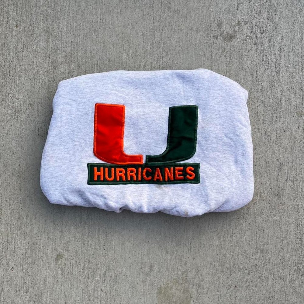Heather grey Miami U hurricanes sweatshirt crewneck